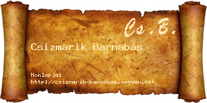 Csizmarik Barnabás névjegykártya